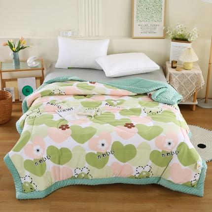 91家纺网 家纺一手货源 找家纺 欧朵 2023新款豆豆夏被冬被被子被芯 心心相印-绿