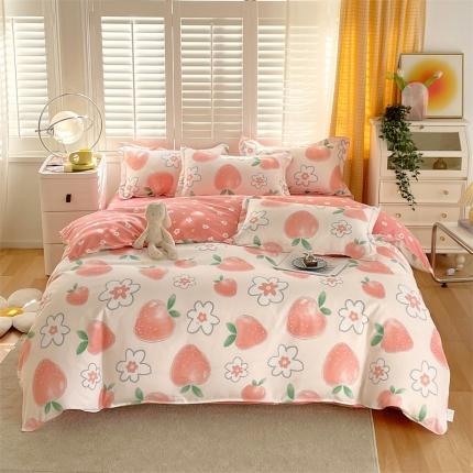 91家纺网 家纺一手货源 找家纺 （总）仟人梦 2024新款AB版直播爆款植物羊绒四件套