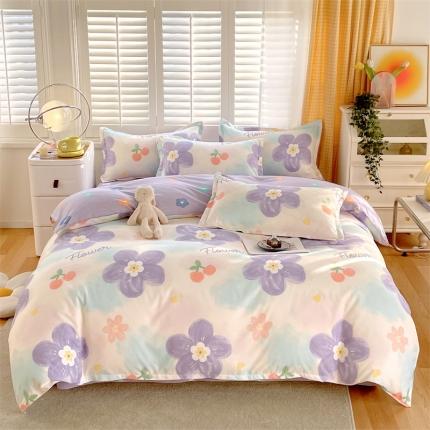 91家纺网 家纺一手货源 找家纺 （总）仟人梦 2024新款AB版直播爆款植物羊绒四件套