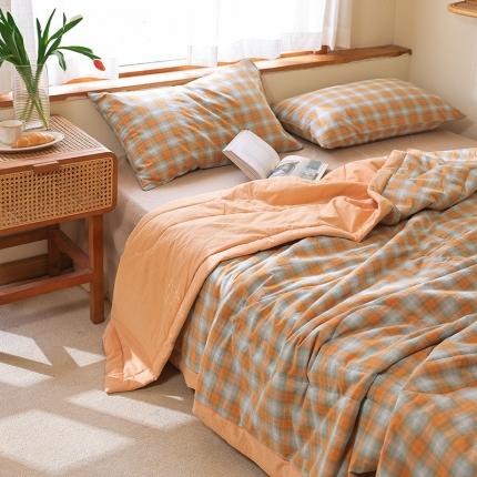 91家纺网 家纺一手货源 找家纺 （总）一加一 2025全棉色织水洗棉55%大豆夏被四件套