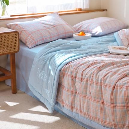 91家纺网 家纺一手货源 找家纺 （总）一加一 2025全棉色织水洗棉55%大豆夏被四件套