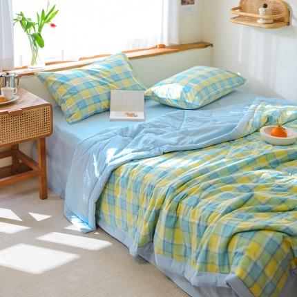 91家纺网 家纺一手货源 找家纺 （总）一加一 2025全棉色织水洗棉55%大豆夏被四件套