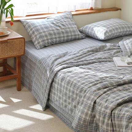 91家纺网 家纺一手货源 找家纺 （总）一加一 2025全棉色织水洗棉55%大豆夏被四件套