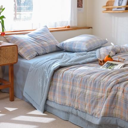 91家纺网 家纺一手货源 找家纺 （总）一加一 2025全棉色织水洗棉55%大豆夏被四件套