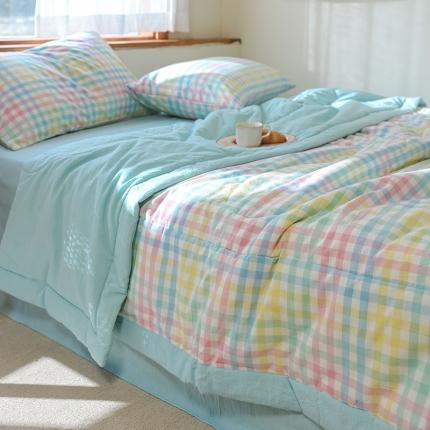 91家纺网 家纺一手货源 找家纺 （总）一加一 2025全棉色织水洗棉55%大豆夏被四件套