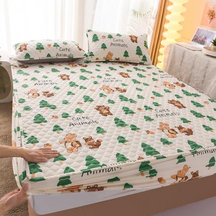 91家纺网 家纺一手货源 找家纺 九亭 2023新款A类纯棉夹棉床笠 上学去