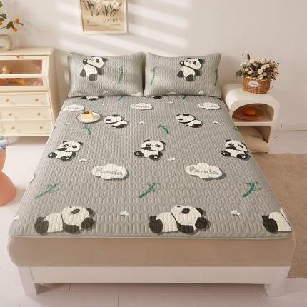 91家纺网 家纺一手货源 找家纺 湘之帛 2024新款0.5乳胶凉席三件套-熊猫乐园