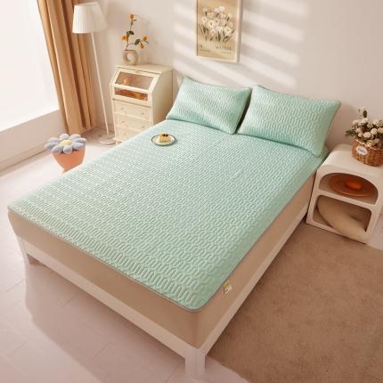 91家纺网 家纺一手货源 找家纺 湘之帛 2024新款0.5乳胶凉席三件套-薄荷绿