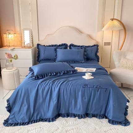 91家纺网 家纺一手货源 找家纺 (总)绣女坊 2023新款花边夏被四件套