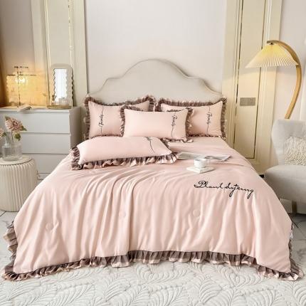 91家纺网 家纺一手货源 找家纺 (总)绣女坊 2023新款花边夏被四件套