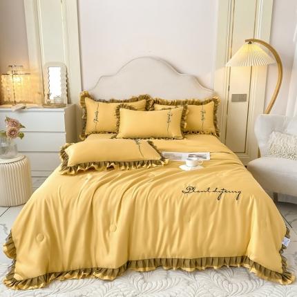 91家纺网 家纺一手货源 找家纺 (总)绣女坊 2023新款花边夏被四件套