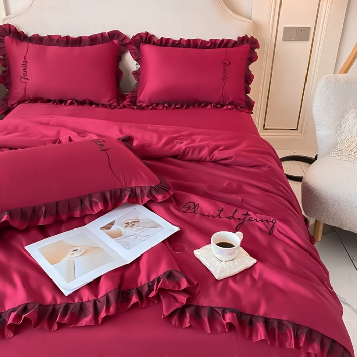 91家纺网 家纺一手货源 找家纺 (总)绣女坊 2023新款花边夏被四件套