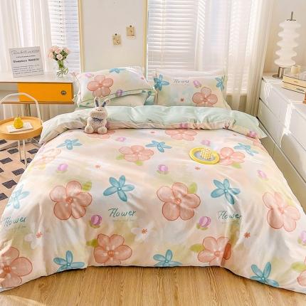 91家纺网 家纺一手货源 找家纺 （总）乐童 2024网红直播爆款吊边＋一字绣工艺款四件套（五）