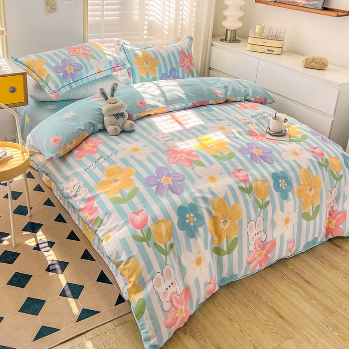 91家纺网 家纺一手货源 找家纺 乐童 2024网红直播爆款吊边＋一字绣工艺款四件套（五） 爱依莲