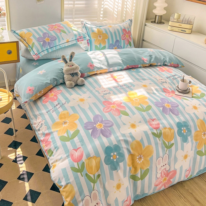 91家纺网 家纺一手货源 找家纺 乐童 2024网红直播爆款吊边＋一字绣工艺款四件套（五） 爱依莲