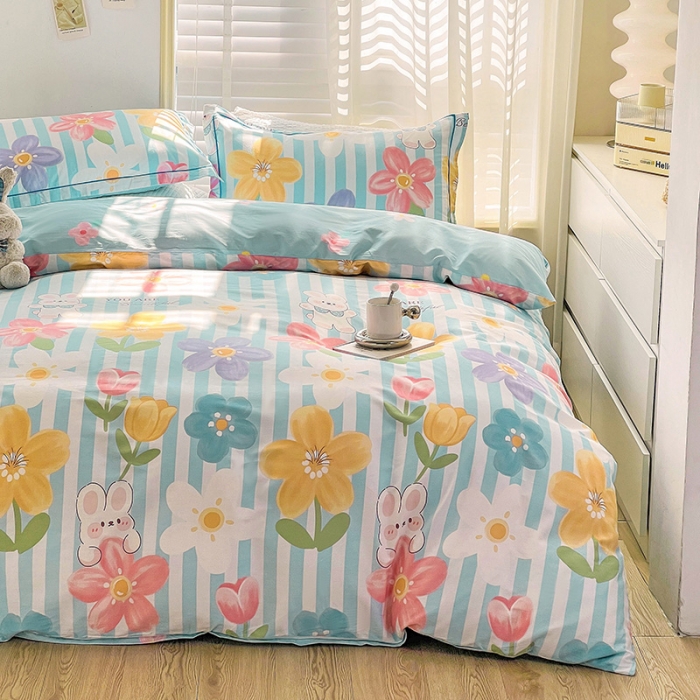 91家纺网 家纺一手货源 找家纺 乐童 2024网红直播爆款吊边＋一字绣工艺款四件套（五） 爱依莲