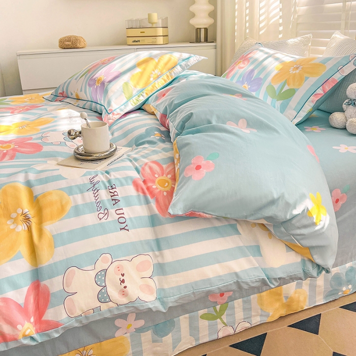 91家纺网 家纺一手货源 找家纺 乐童 2024网红直播爆款吊边＋一字绣工艺款四件套（五） 爱依莲