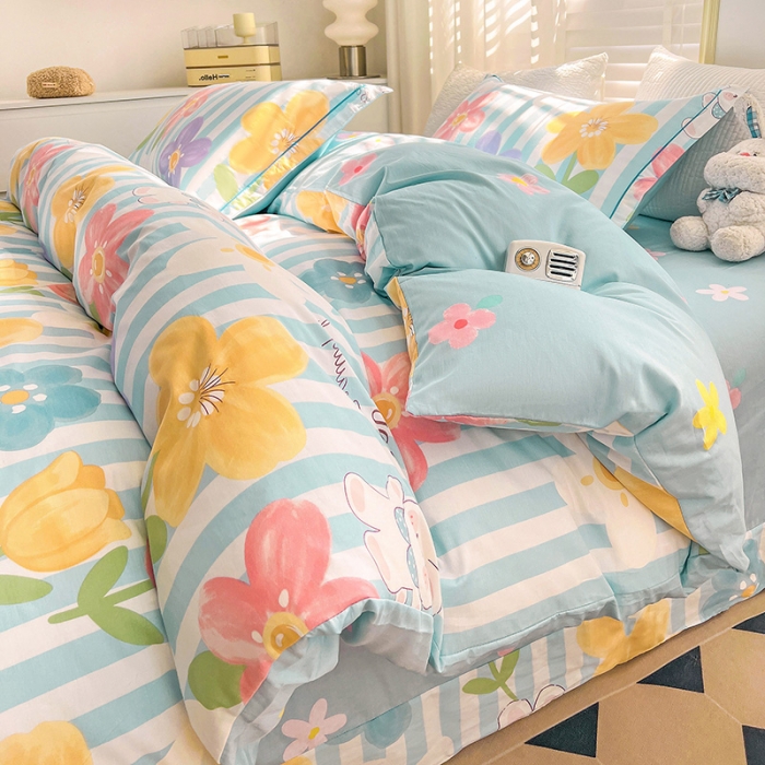 91家纺网 家纺一手货源 找家纺 乐童 2024网红直播爆款吊边＋一字绣工艺款四件套（五） 爱依莲