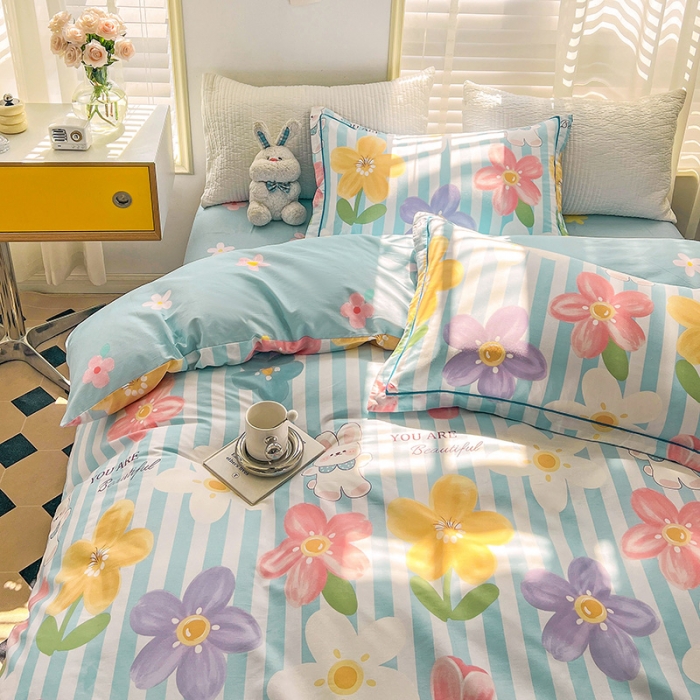 91家纺网 家纺一手货源 找家纺 乐童 2024网红直播爆款吊边＋一字绣工艺款四件套（五） 爱依莲