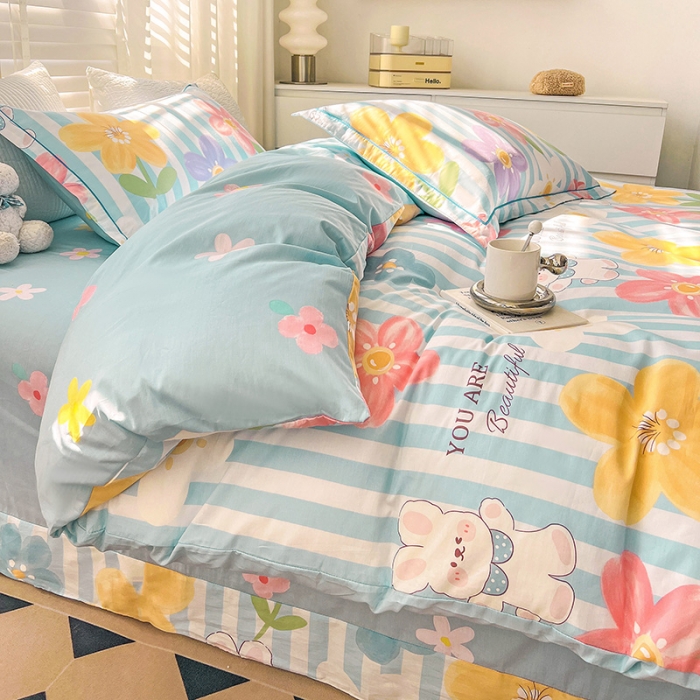 91家纺网 家纺一手货源 找家纺 乐童 2024网红直播爆款吊边＋一字绣工艺款四件套（五） 爱依莲