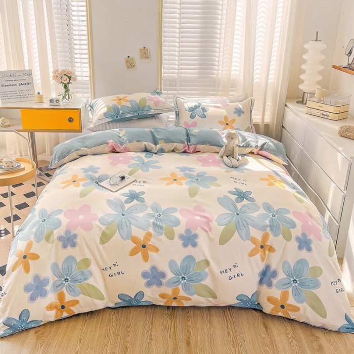 91家纺网 家纺一手货源 找家纺 乐童 2024网红直播爆款吊边＋一字绣工艺款四件套（五） 花间晨曲