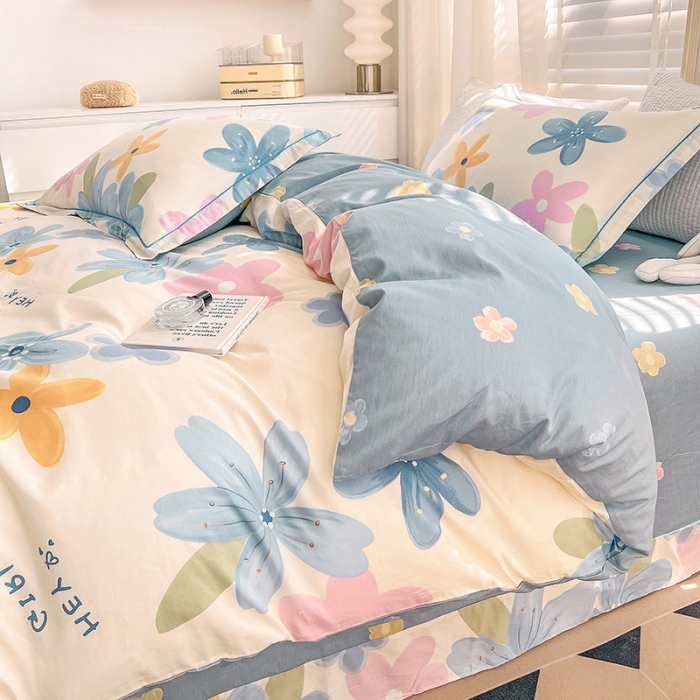 91家纺网 家纺一手货源 找家纺 乐童 2024网红直播爆款吊边＋一字绣工艺款四件套（五） 花间晨曲