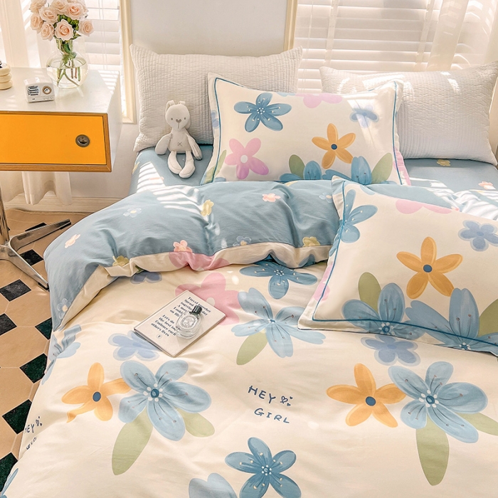 91家纺网 家纺一手货源 找家纺 乐童 2024网红直播爆款吊边＋一字绣工艺款四件套（五） 花间晨曲