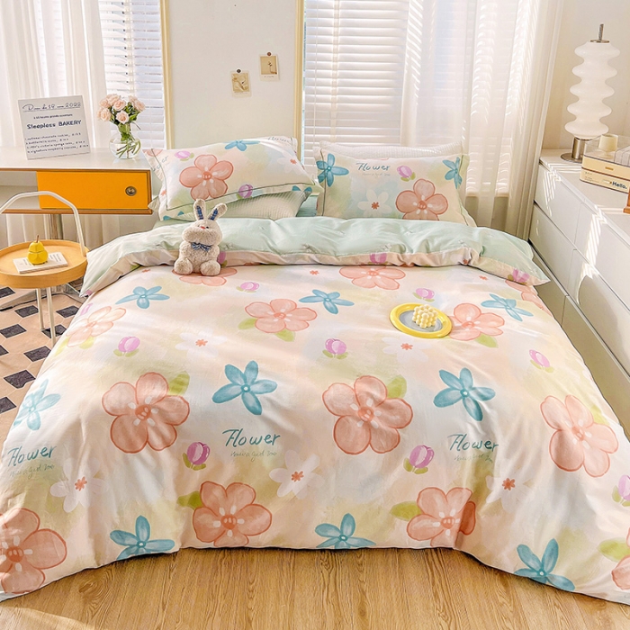 91家纺网 家纺一手货源 找家纺 乐童 2024网红直播爆款吊边＋一字绣工艺款四件套（五） 夏天