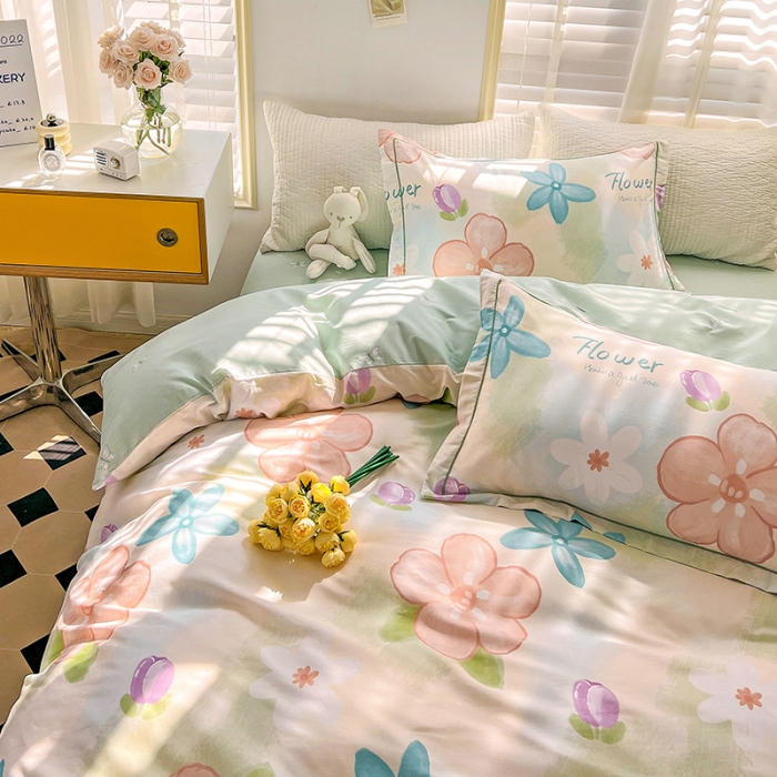 91家纺网 家纺一手货源 找家纺 乐童 2024网红直播爆款吊边＋一字绣工艺款四件套（五） 夏天