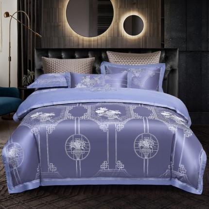 天丝刺绣大提花四件套