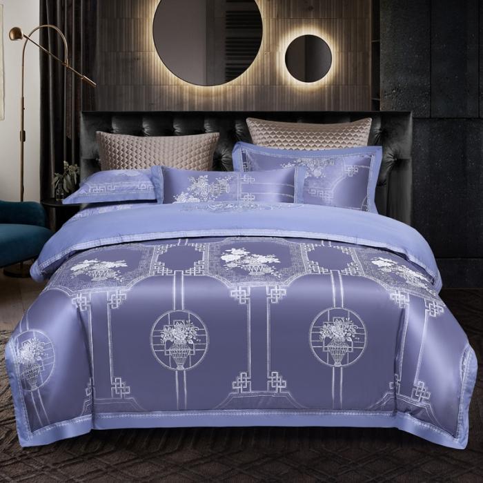 91家纺网 家纺一手货源 找家纺 天丝刺绣大提花四件套