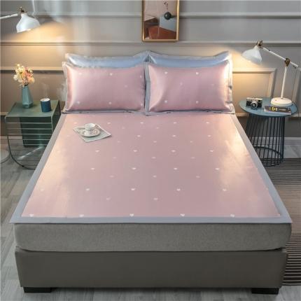 91家纺网 家纺一手货源 找家纺 （总）2024新品1500D数码印花冰丝席千鸟格床单款凉席