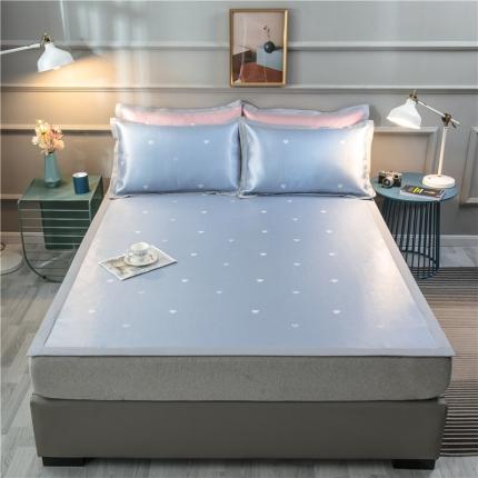 91家纺网 家纺一手货源 找家纺 （总）2024新品1500D数码印花冰丝席千鸟格床单款凉席