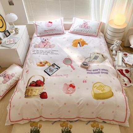 91家纺网 家纺一手货源 找家纺 （总）顾里 2023新款 大版全棉四件套-ins小众