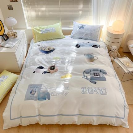 91家纺网 家纺一手货源 找家纺 （总）顾里 2023新款 大版全棉四件套-ins小众