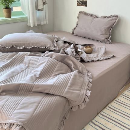 91家纺网 家纺一手货源 找家纺 六巷胡同 2023新款博主同款水洗纱夏被四件套-风格二 迷雾灰