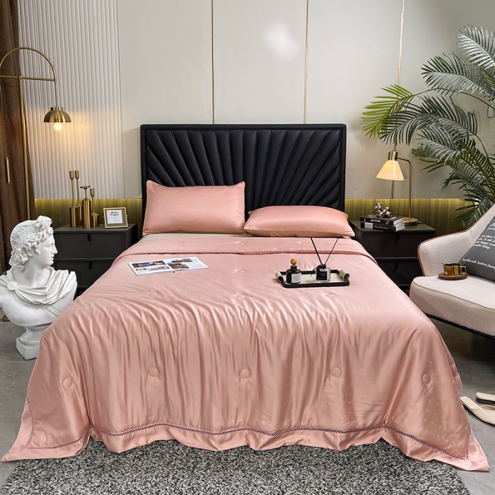 91家纺网 家纺一手货源 找家纺 伊被源 2023新款40支木本提花蚕蛹蛋白夏被-路易斯 路易斯 豆沙红