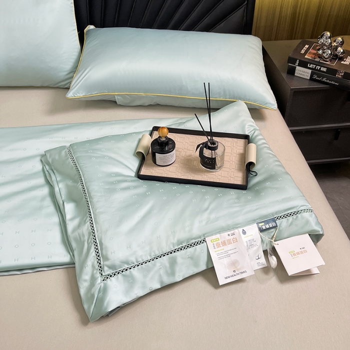 91家纺网 家纺一手货源 找家纺 （总）伊被源 2023新款40支木本提花蚕蛹蛋白夏被-路易斯