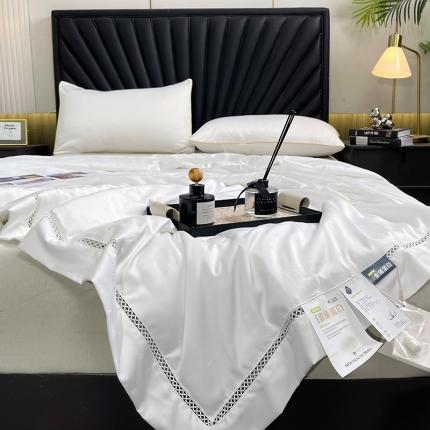 伊被源 2023新款40支木本提花蚕蛹蛋白夏被-路易斯 路易斯 奶昔白