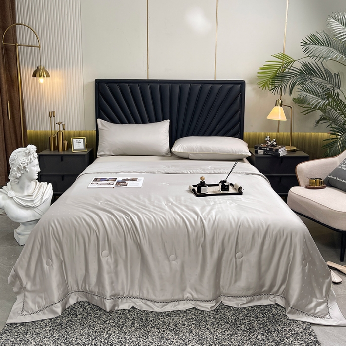 91家纺网 家纺一手货源 找家纺 伊被源 2023新款40支木本提花蚕蛹蛋白夏被-路易斯 路易斯 星辰灰