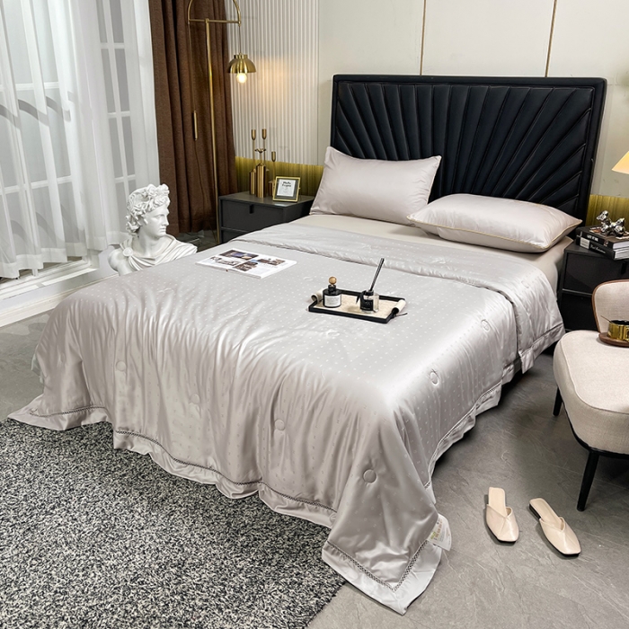 91家纺网 家纺一手货源 找家纺 伊被源 2023新款40支木本提花蚕蛹蛋白夏被-路易斯 路易斯 星辰灰