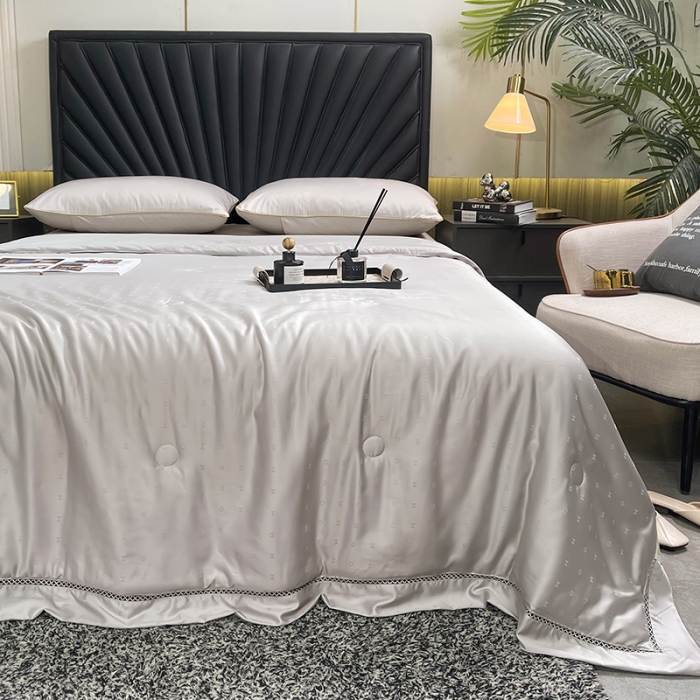 91家纺网 家纺一手货源 找家纺 伊被源 2023新款40支木本提花蚕蛹蛋白夏被-路易斯 路易斯 星辰灰