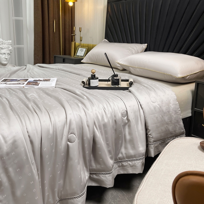 91家纺网 家纺一手货源 找家纺 伊被源 2023新款40支木本提花蚕蛹蛋白夏被-路易斯 路易斯 星辰灰