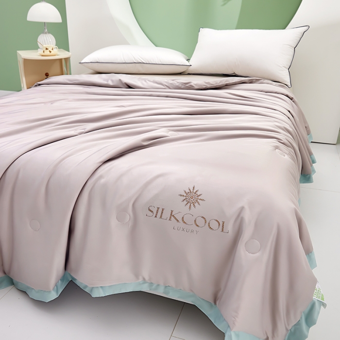 91家纺网 家纺一手货源 找家纺 伊被源 2023新款莫代尔蚕蛹蛋白夏被-锦色 锦色-卡其色