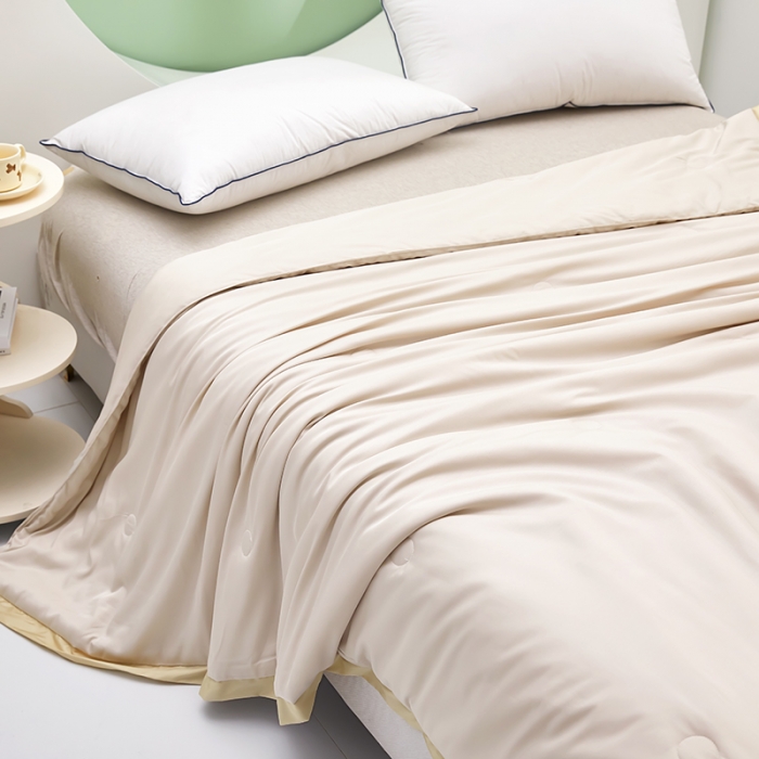 91家纺网 家纺一手货源 找家纺 伊被源 2023新款莫代尔蚕蛹蛋白夏被-锦色 锦色-香槟金