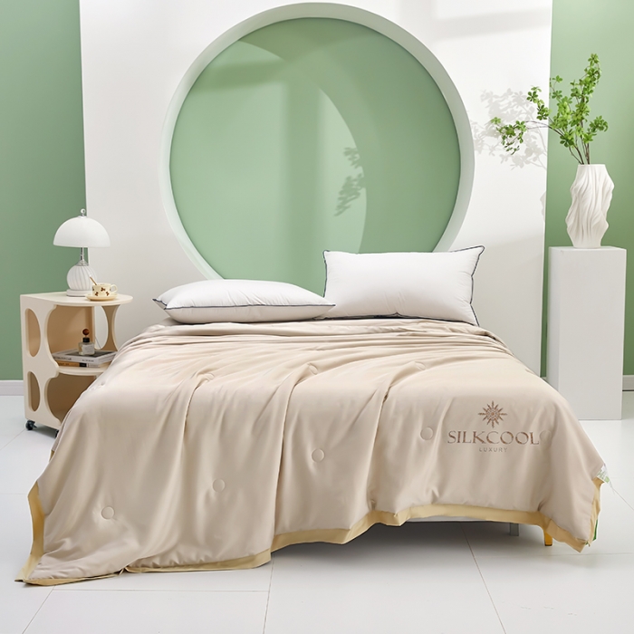 91家纺网 家纺一手货源 找家纺 伊被源 2023新款莫代尔蚕蛹蛋白夏被-锦色 锦色-香槟金