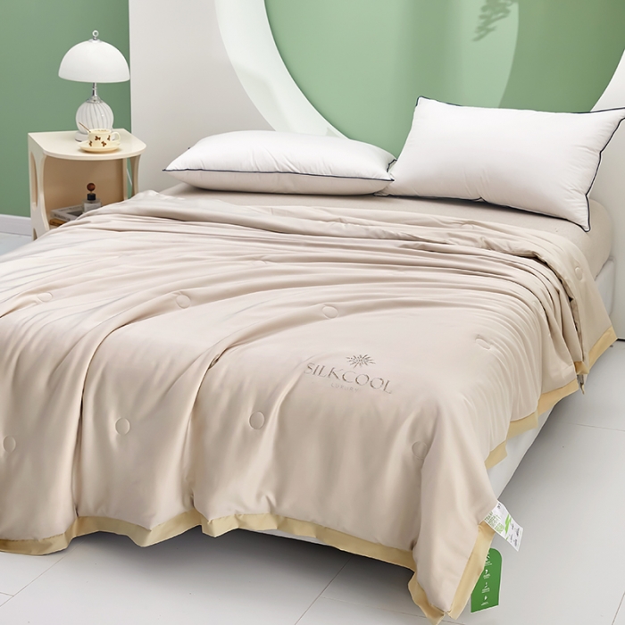 91家纺网 家纺一手货源 找家纺 伊被源 2023新款莫代尔蚕蛹蛋白夏被-锦色 锦色-香槟金