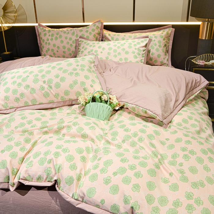 91家纺网 家纺一手货源 找家纺 （总）梦柏 双层纱棉麻四件套