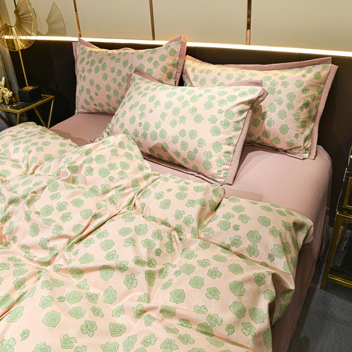 91家纺网 家纺一手货源 找家纺 （总）梦柏 双层纱棉麻四件套