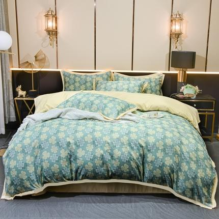 91家纺网 家纺一手货源 找家纺 （总）梦柏 双层纱棉麻四件套